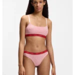 Three-pack of stretch-cotton thongs with logo details