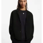 Relaxed-fit knitted jacket with patch pockets