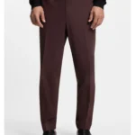 Slim-fit trousers in wool-blend poplin