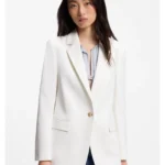 Regular-fit blazer in stretch crepe