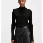 Mock-neck sweater in extra-fine virgin wool