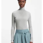 High-neck top in soft jersey