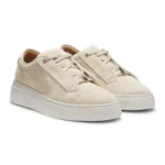 Suede trainers with hidden wedge