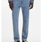 Slim-fit jeans in vintage-wash blue stretch denim