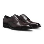 Leather Derby shoes with brogue details