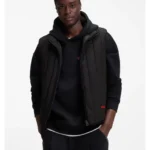 Vertical-quilted gilet with logo detail