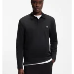 Cotton-blend polo shirt with stacked logo