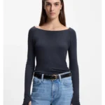 Double-layered jersey top in sheer jersey