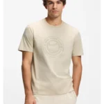Cotton-jersey T-shirt with tennis-themed artwork