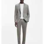 Extra-slim-fit suit in wool-blend poplin