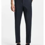 Modern-fit trousers in easy-iron cotton-blend twill
