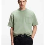 Cotton-blend T-shirt with peached finish