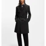 Water-repellent trench coat in gabardine twill