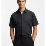 Regular-fit shirt in knitted cotton piqué