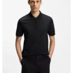 Cotton-blend polo shirt with zip placket