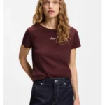 Slim-fit cotton T-shirt with handwritten logo embroidery