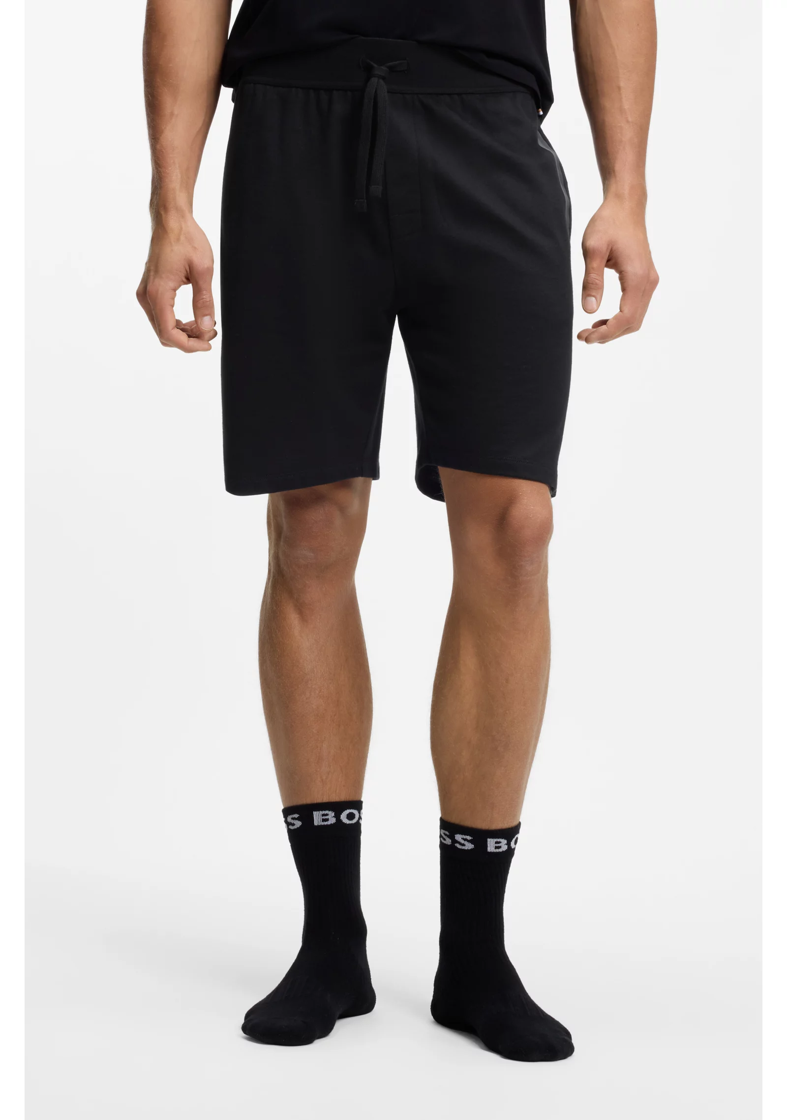 hbeu50554778_004_350 Logo-print loungewear shorts in cotton terry - Image 1