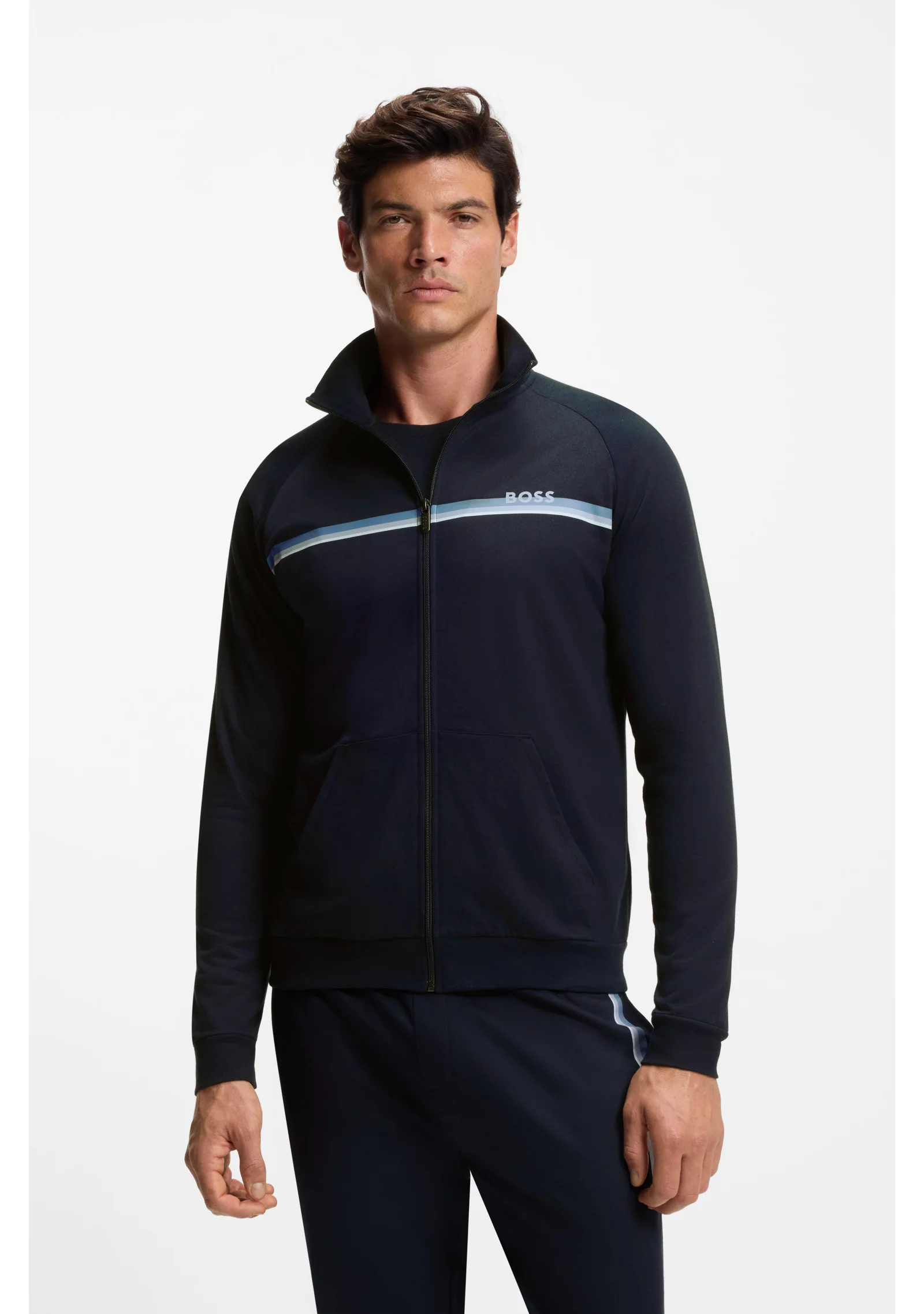 hbeu50554779_403_350 Cotton-terry jacket with stripe and logo - Image 1