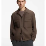 Slim-fit suit jacket in wrinkle-resistant twill