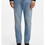 Tapered-fit jeans in blue super-stretch denim