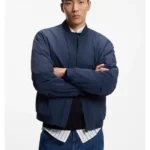 Water-repellent bomber jacket in soft-touch fabric