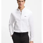 Wrinkle-resistant shirt in cotton jersey with natural stretch
