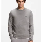 Cotton sweater with contrast logo