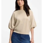 Oversized-fit sweatshirt with short balloon sleeves