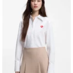 Relaxed-fit blouse in Oxford cotton with heart logo