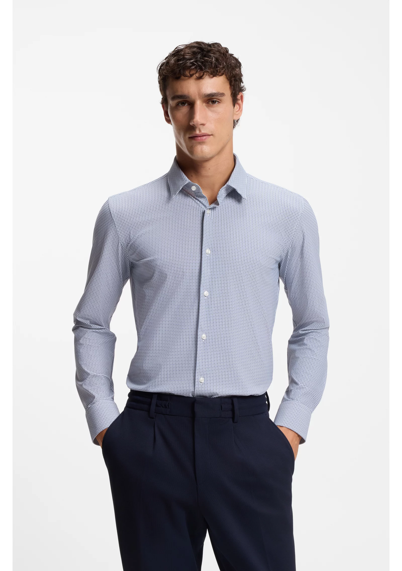 hbeu50556692_468_350 Slim-fit shirt in printed performance-stretch jersey - Image 1