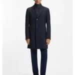 Slim-fit cotton-blend coat with detachable padded inner