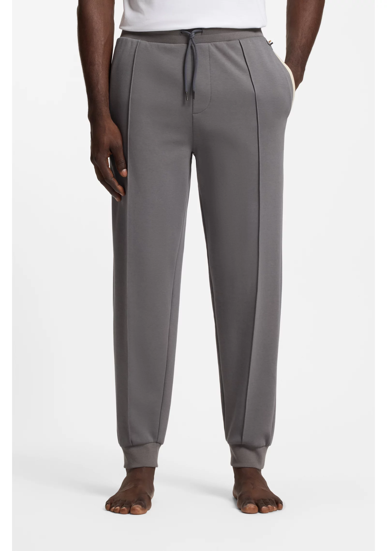 hbeu50557197_025_350 Cotton-blend tracksuit bottoms with contrast binding - Image 1