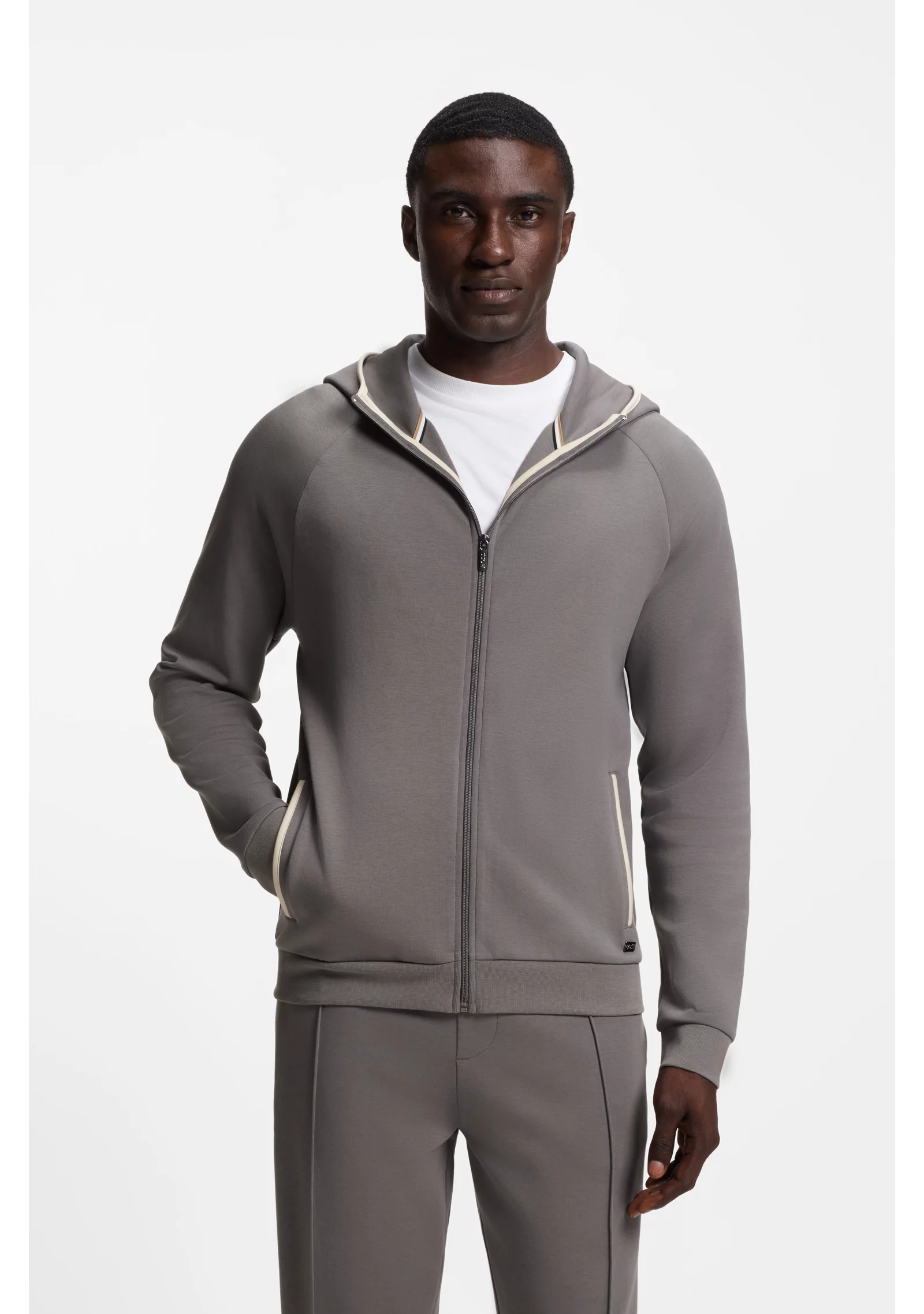 hbeu50557206_025_350 Cotton-blend zip-up hoodie with contrast binding - Image 1