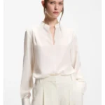 Relaxed-fit blouse in sandwashed silk