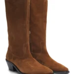 Suede boots with Cuban heel