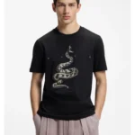 Cotton-jersey T-shirt with spaced-out logo