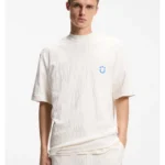 Cotton-towelling T-shirt with Happy HUGO