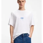 Cotton-jersey T-shirt with workwear logo label