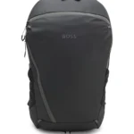 Faux-leather backpack with reflective details