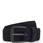 Italian-suede belt with gunmetal buckle