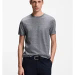 Regular-fit T-shirt in cotton and linen