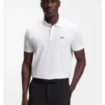 Cotton-piqué polo shirt with all-over print