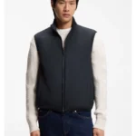 Slim-fit gilet in water-repellent performance-stretch fabric