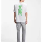 Cotton-jersey T-shirt with printed artwork