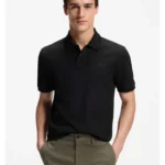Regular-fit polo shirt in honeycomb-structured cotton piqué