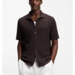 Regular-fit shirt in knitted cotton
