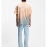 Dip-dyed logo T-shirt in cotton jersey