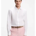 Slim-fit shirt in Italian-made linen