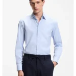 Slim-fit shirt in checked performance-stretch fabric