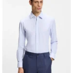 Slim-fit shirt in printed performance-stretch jersey